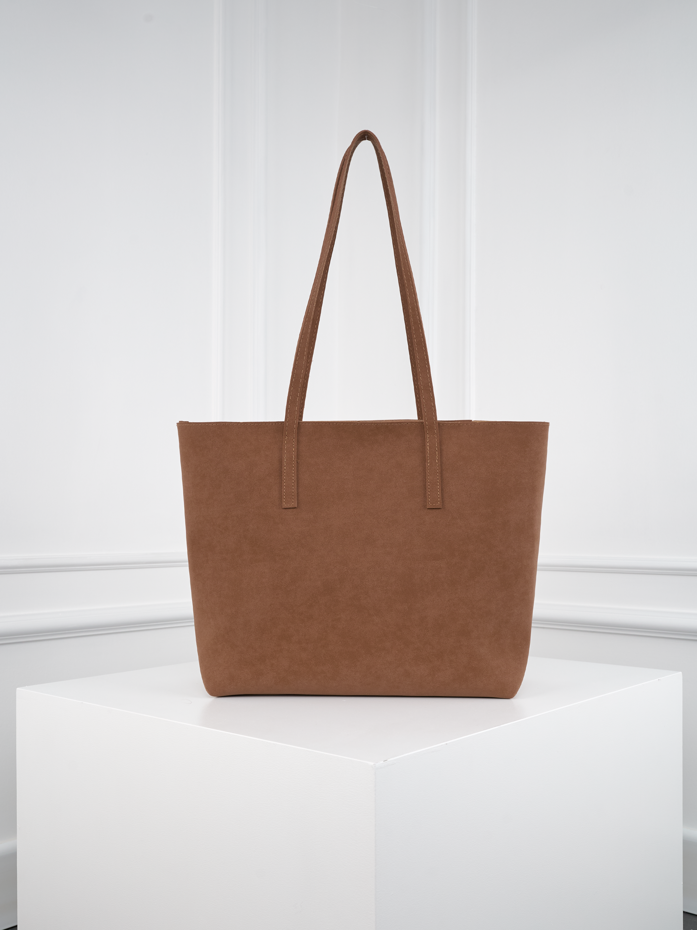 Kadın Nubuk Kumaş Su Geçirmez Büyük Boy Geniş Hacimli El ve Omuz Çantası