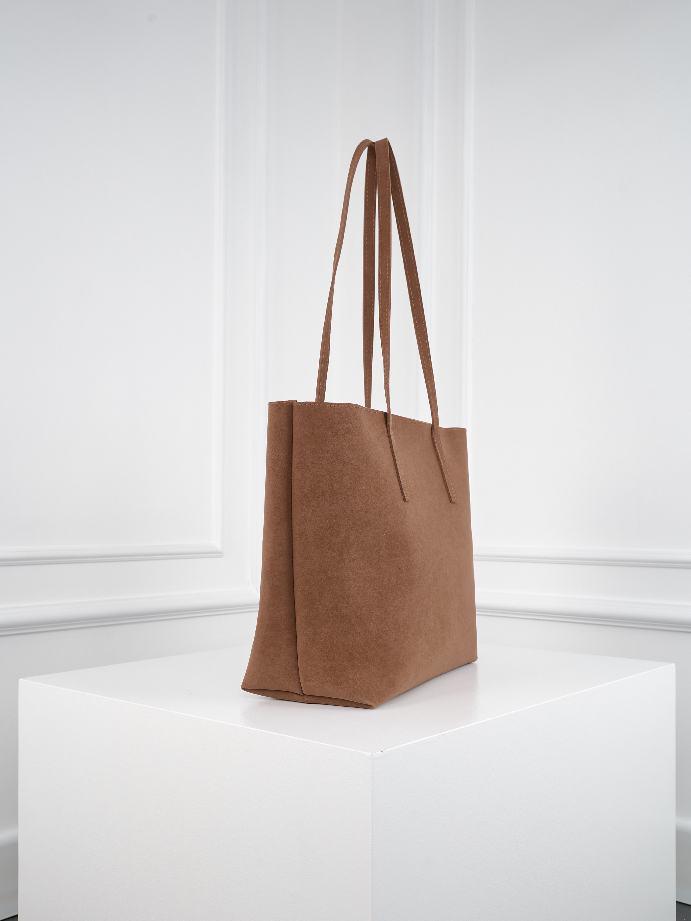 Kadın Nubuk Kumaş Su Geçirmez Büyük Boy Geniş Hacimli El ve Omuz Çantası