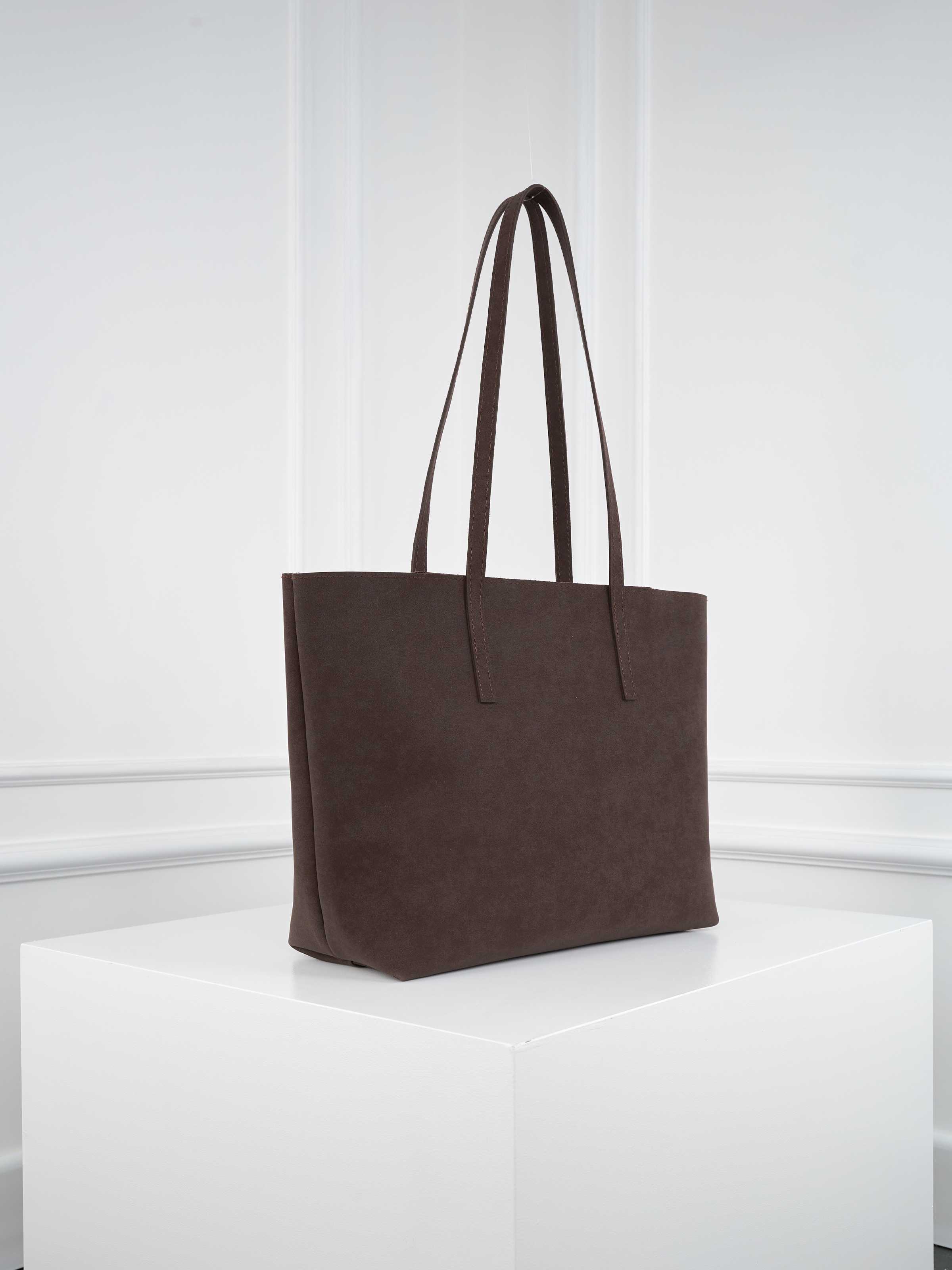 Kadın Nubuk Kumaş Su Geçirmez Büyük Boy Geniş Hacimli El ve Omuz Çantası