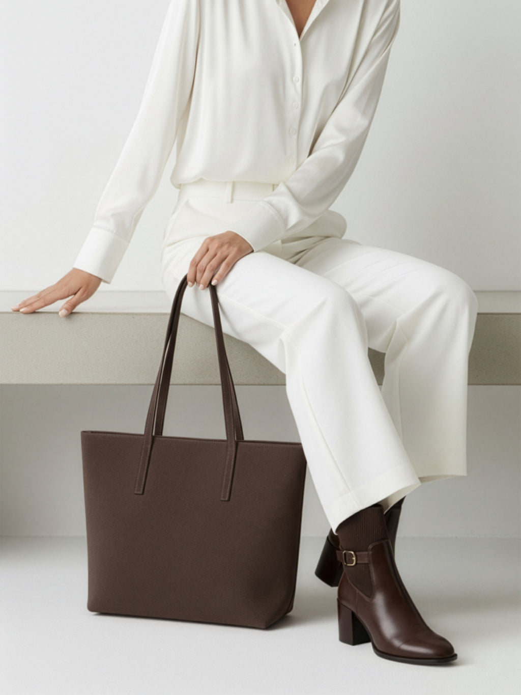 Kadın Nubuk Kumaş Su Geçirmez Büyük Boy Geniş Hacimli El ve Omuz Çantası