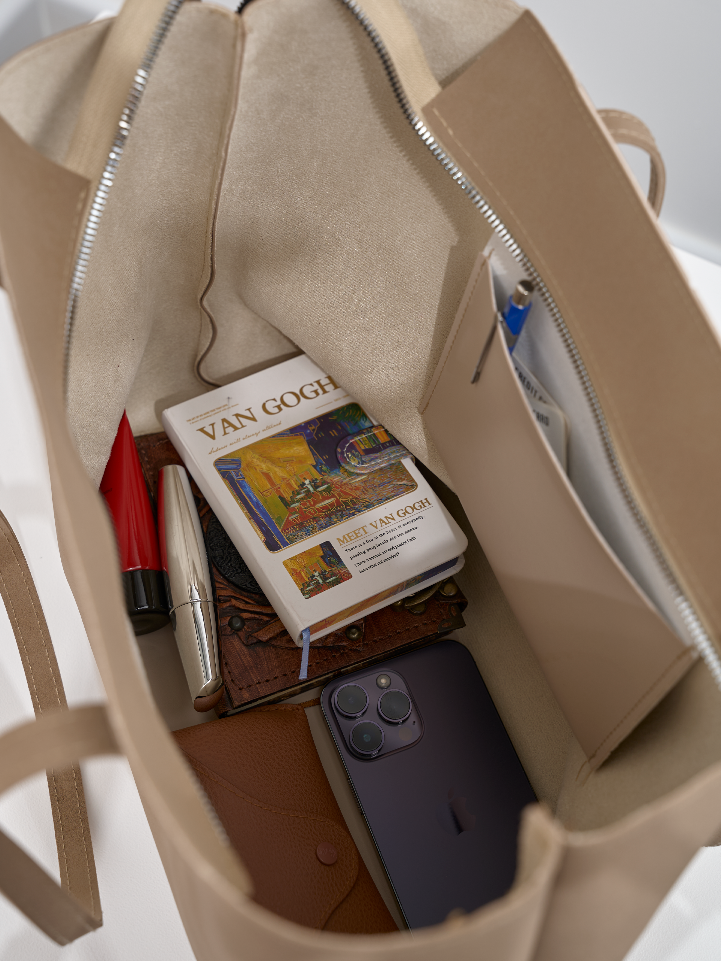 Kadın Nubuk Kumaş Su Geçirmez Büyük Boy Geniş Hacimli El ve Omuz Çantası