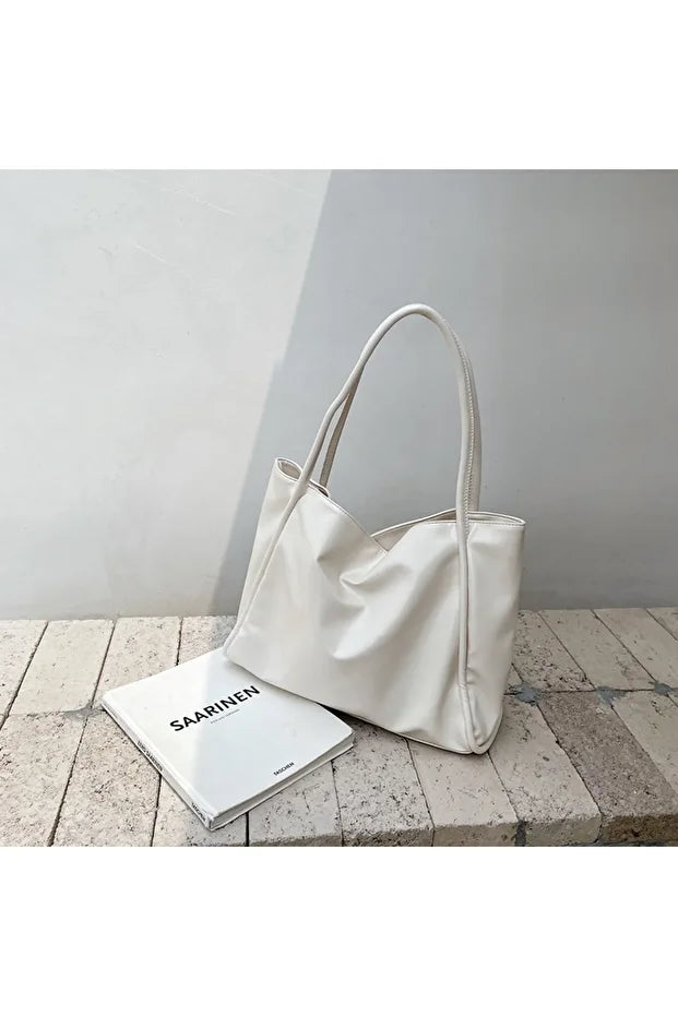 Kadın Basic Model Yumuşak Deri Büyük Boy Günlük El & Omuz & Kol Çantası