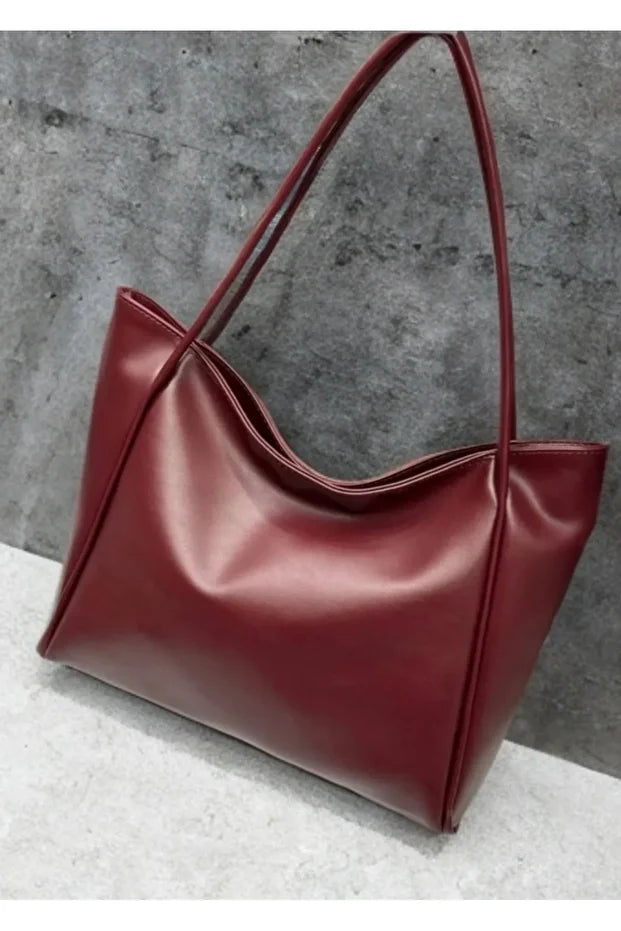Kadın Basic Model Yumuşak Deri Büyük Boy Günlük El & Omuz & Kol Çantası