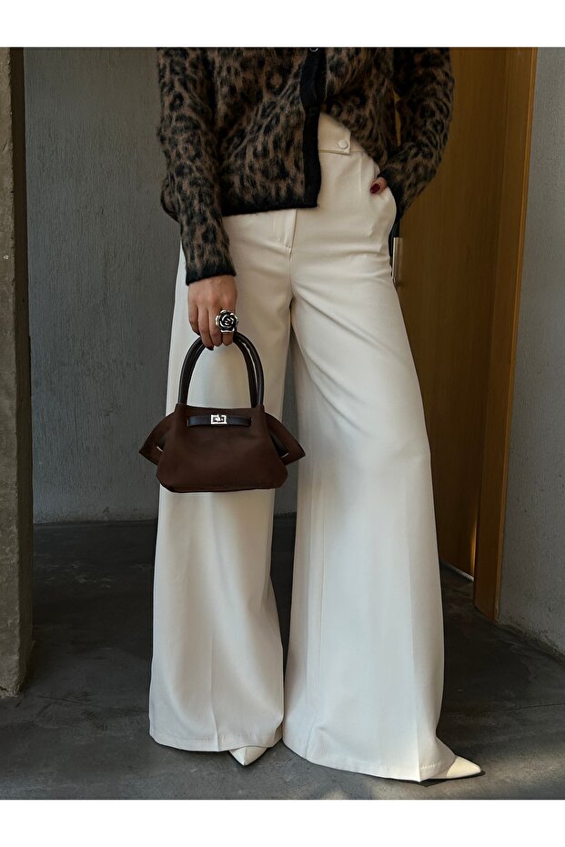 Kadın Retro Özel Kilit Aksesuarlı Kemer Tokalı Mini El ve Kol Çantası