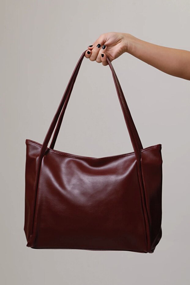 Kadın Basic Model Yumuşak Deri Büyük Boy Günlük El & Omuz & Kol Çantası