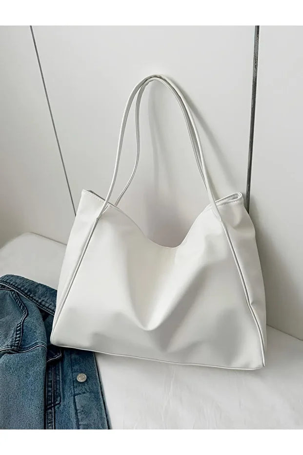 Kadın Basic Model Yumuşak Deri Büyük Boy Günlük El & Omuz & Kol Çantası