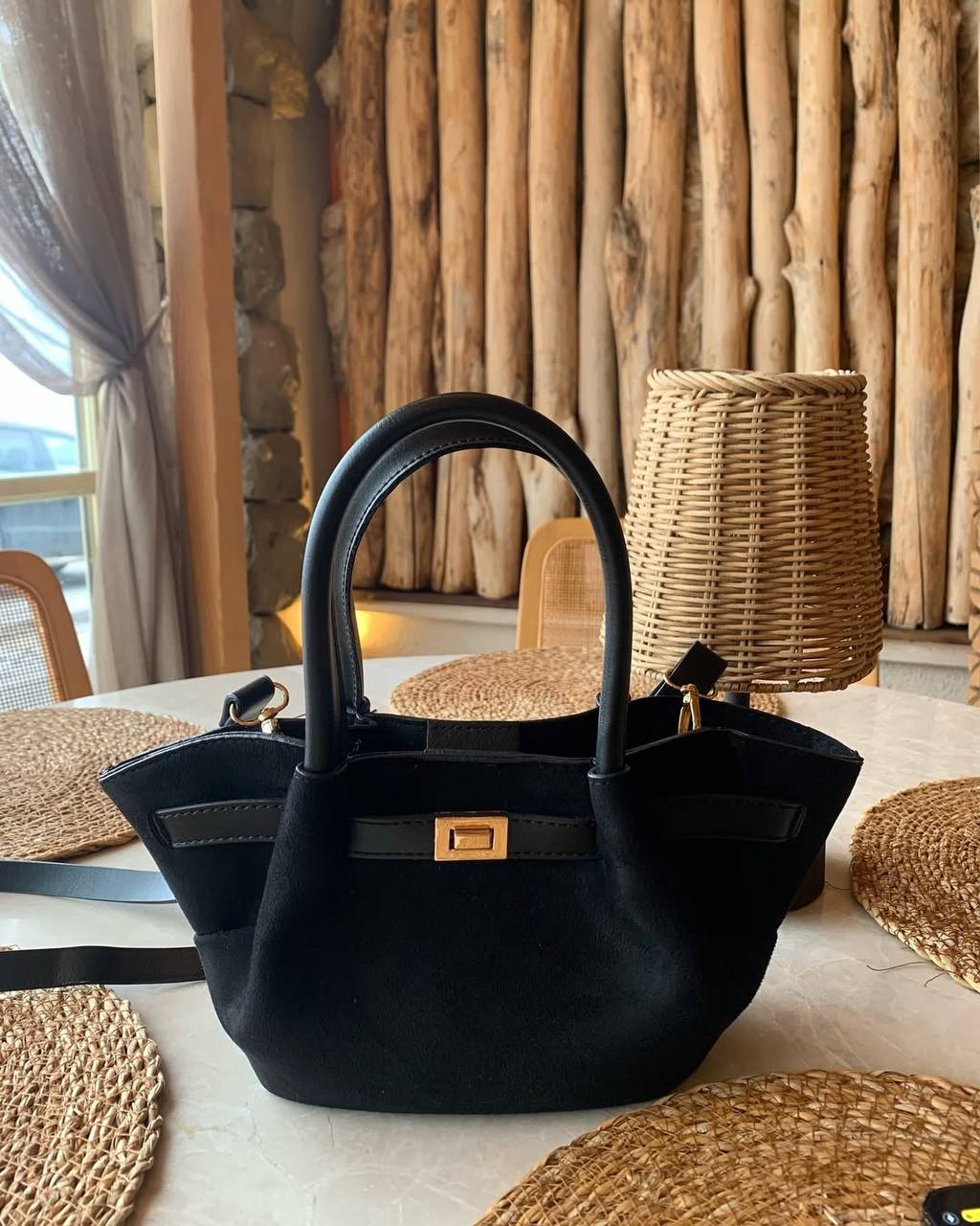 Kadın Retro Özel Kilit Aksesuarlı Kemer Tokalı Mini El ve Kol Çantası