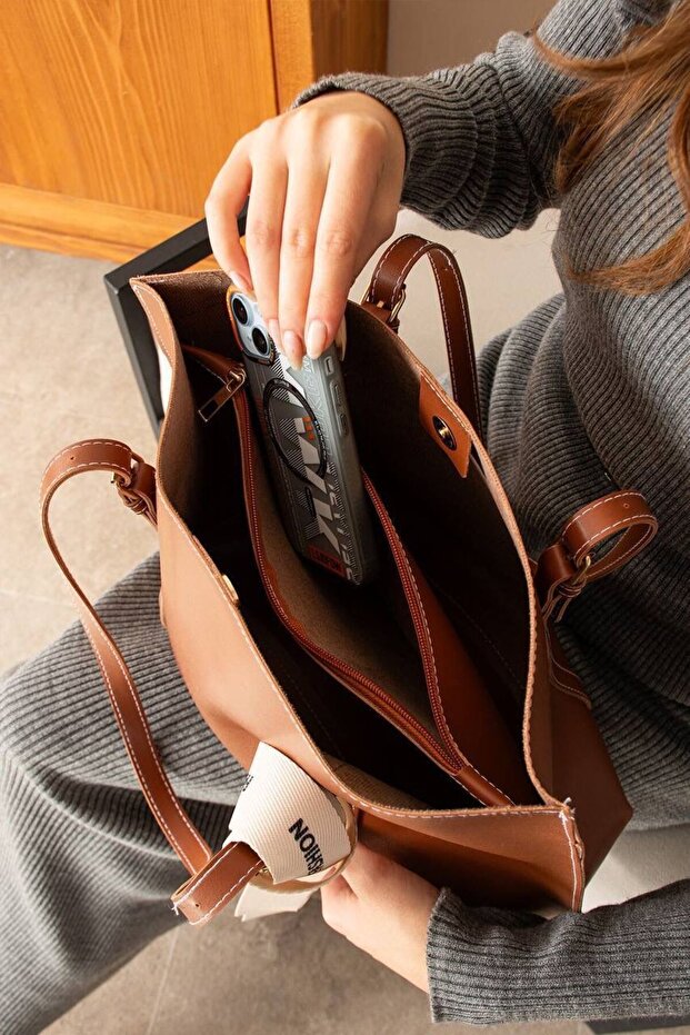 Mona Fiyonk Detaylı Hafif Büyük Boy Kadın El Ve Omuz Çantası