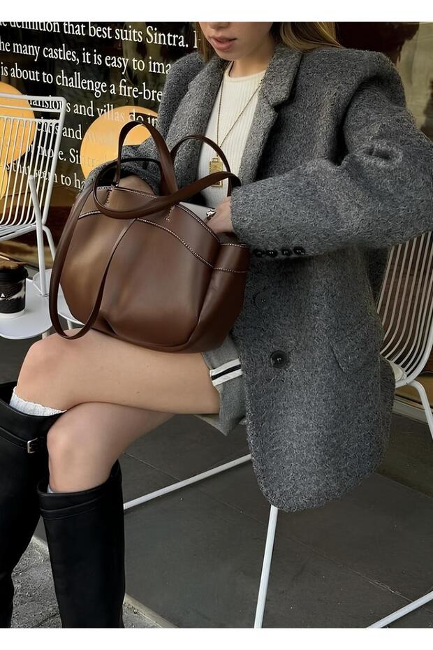 Kadın Mıknatıs Kapaklı Cüzdan Detaylı El Kol Ve Omuz Çantası