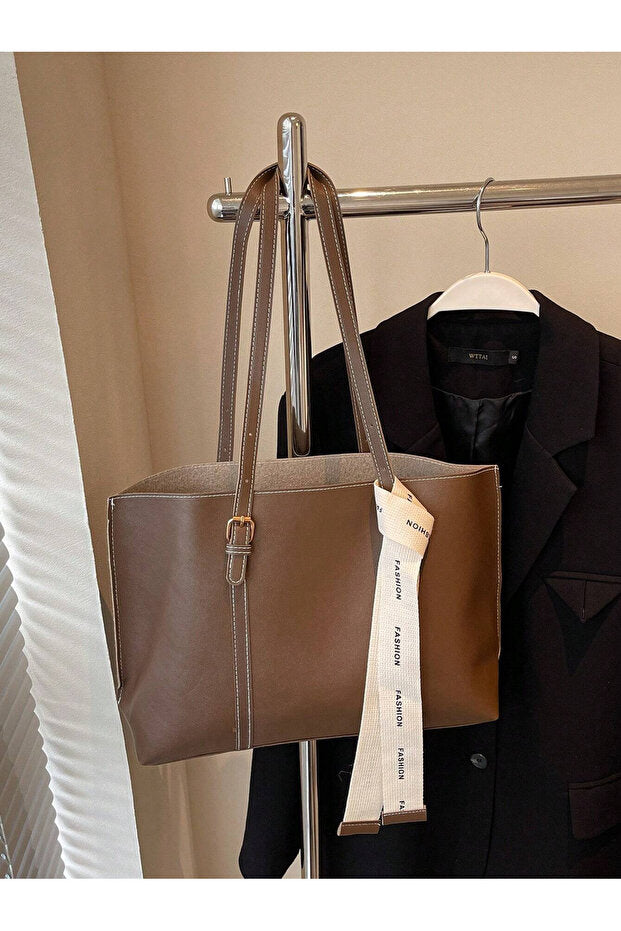 Mona Fiyonk Detaylı Hafif Büyük Boy Kadın El Ve Omuz Çantası