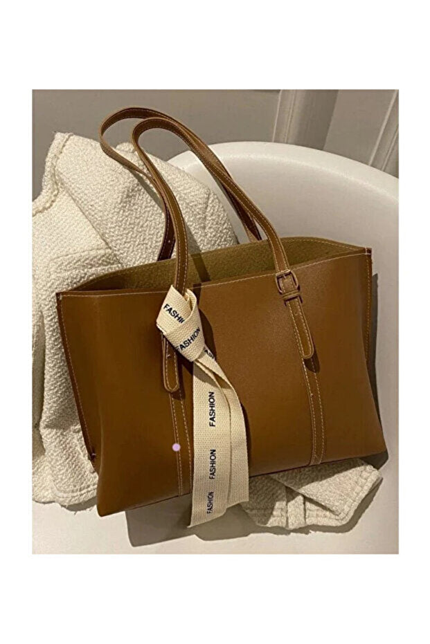 Mona Fiyonk Detaylı Hafif Büyük Boy Kadın El Ve Omuz Çantası