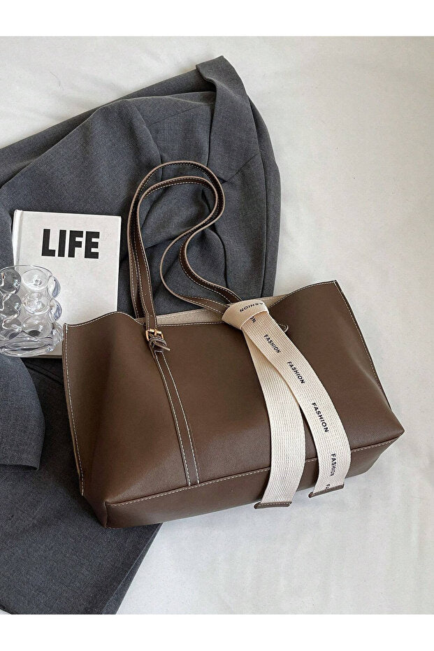 Mona Fiyonk Detaylı Hafif Büyük Boy Kadın El Ve Omuz Çantası