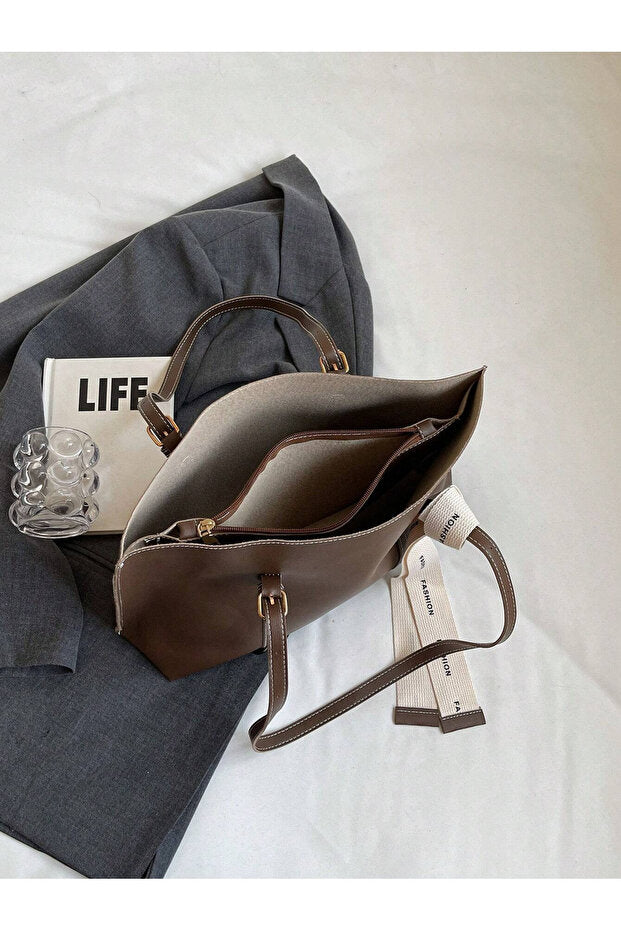 Mona Fiyonk Detaylı Hafif Büyük Boy Kadın El Ve Omuz Çantası