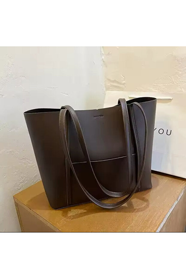 Kadın Ön Cepli Mıknatıs Kapaklı Cüzdan Detaylı El Kol Ve Omuz Çantası