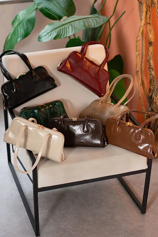 Kadın Baget Model El ve Omuz Çantası – Çift Fermuarlı Uzun Saplı Roy Model