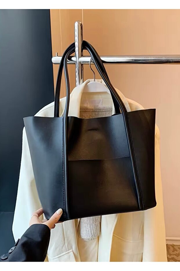 Kadın Ön Cepli Mıknatıs Kapaklı Cüzdan Detaylı El Kol Ve Omuz Çantası