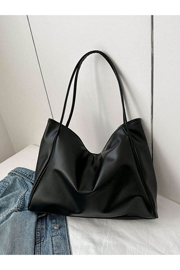 Kadın Basic Model Yumuşak Deri Büyük Boy Günlük El & Omuz & Kol Çantası