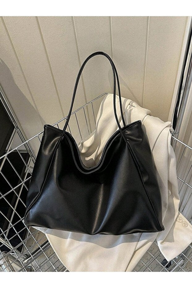 Kadın Basic Model Yumuşak Deri Büyük Boy Günlük El & Omuz & Kol Çantası