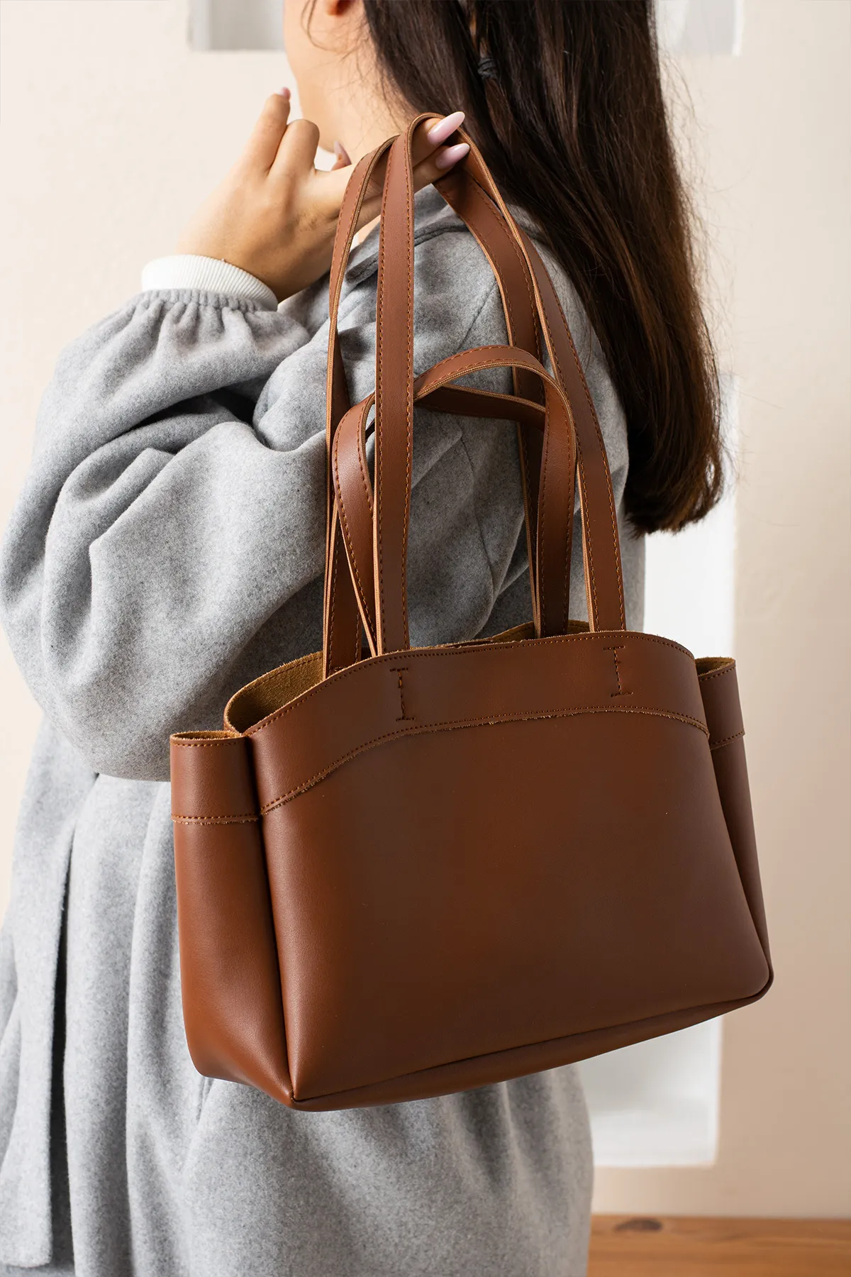 Kadın Mıknatıs Kapaklı Cüzdan Detaylı El Kol Ve Omuz Çantası