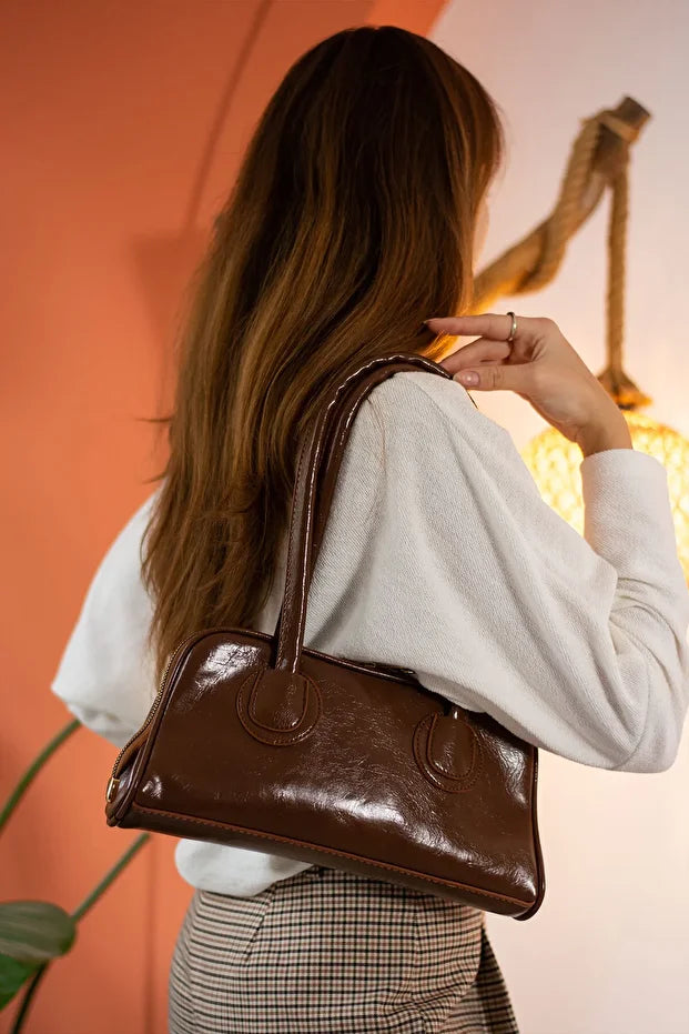 Kadın Çift Fermuarlı Uzun Saplı Baget Model El & Kol & Omuz Çantası