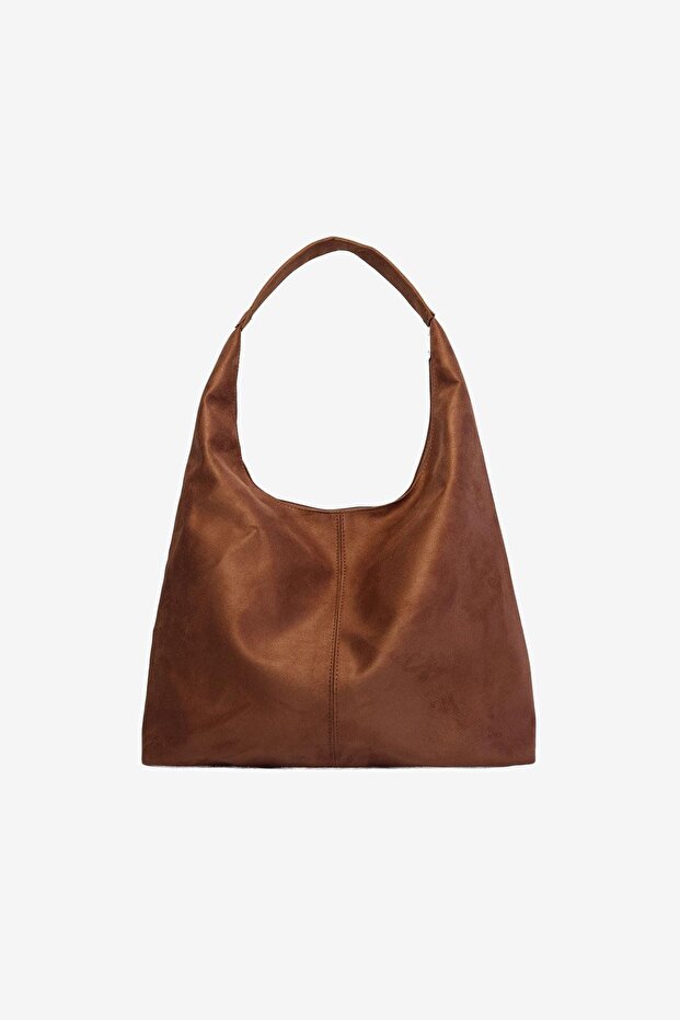 Kadın Süet Büyük Boy Omuz ve Tote Çanta - Geniş Hacim